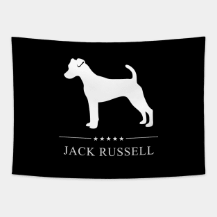 Jack Russell Dog White Silhouette Tapestry