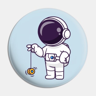 Cute Astronaut Playing Yoyo Cartoon Pin