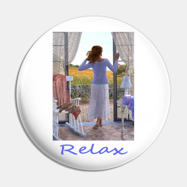 Woman looking out of window at meadow zen yoga buddhism Pin by Fantasyart123