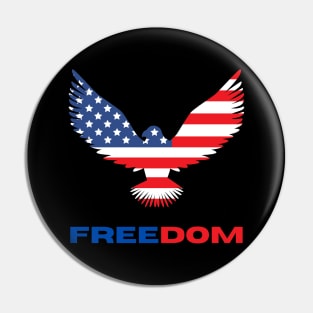 Independence Day Freedom American Eagle Pin