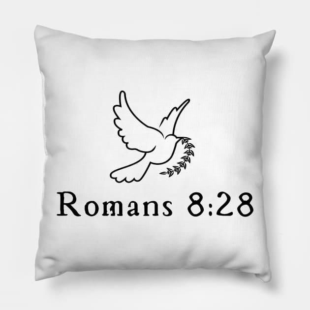 Romans 8:28 Pillow by swiftscuba