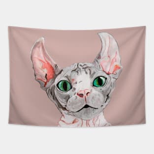 Sphynx cat portrait Tapestry