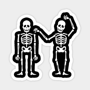 funny white skeleton drawing Magnet