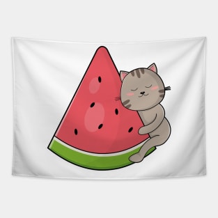 Cat with Watermelon Tapestry