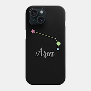 Aries Zodiac Constellation in Pastels - Black Phone Case