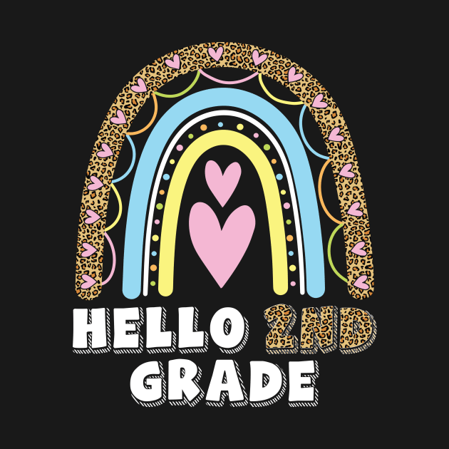 Heart Rainbow Teacher Student Back To School Hello 2nd Grade by DainaMotteut