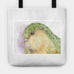 watercolor kakapo owl parrot portrait painting Tote