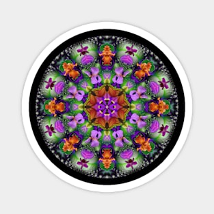 Mandala Magic - Green And Purple Delight Magnet