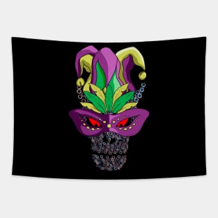 Evil Mechanical Skull In Mask Tee Carnival Party Mardi Gras Tapestry