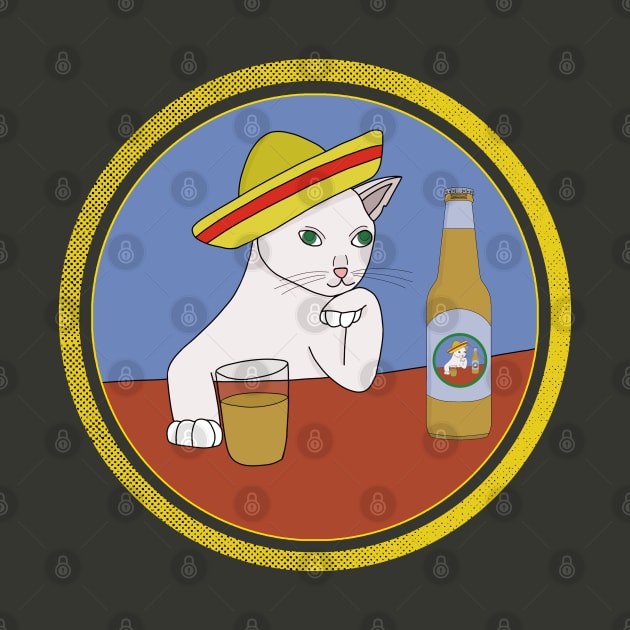 A cat Wearing a Sombrero and Drinking by DiegoCarvalho