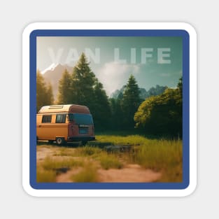 Van Life Camper RV Outdoors in Nature Magnet