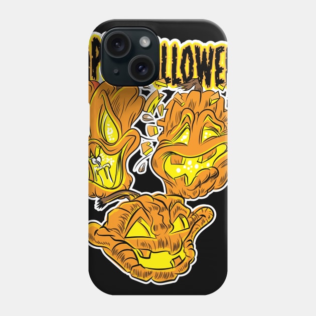 Halloween Pumpkins carved as Jack-O-Lanterns Phone Case by eShirtLabs