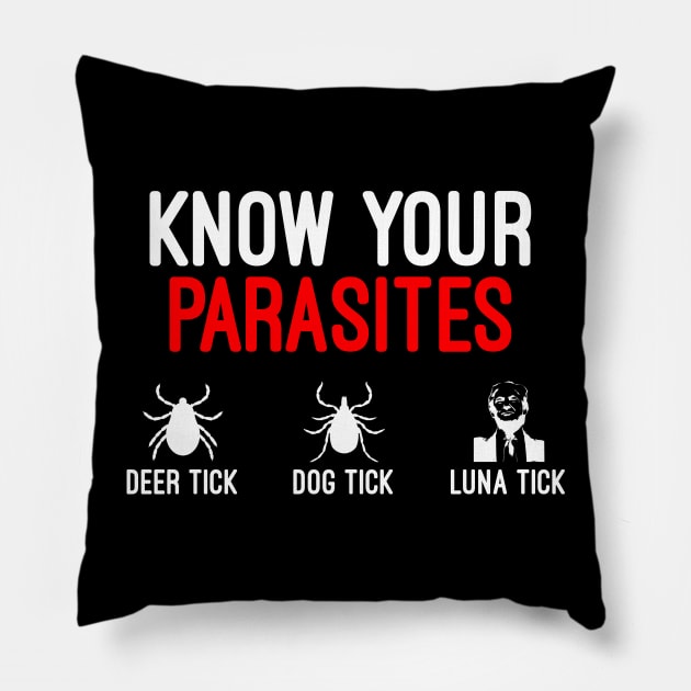 Funny Know Your Parasites Pillow by Raw Designs LDN