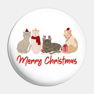 FUN CATS Merry Christmas! Kitties Pin