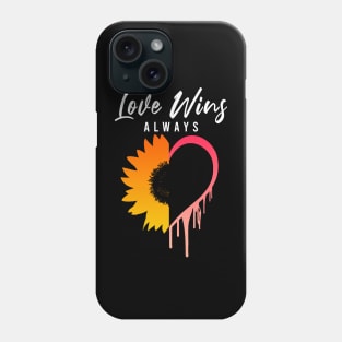 Love Always Wins Sunflower Heart Melting - Gay Pride Phone Case