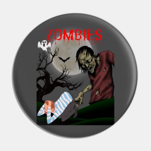 Zombies Vintage Graphic Pin
