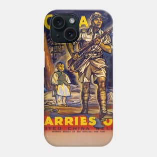 Vintage WW2 Poster China Carries On 1940s Phone Case