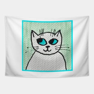 Whimsical Cat Portrait #3 Tapestry