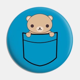 Cute Pocket Brown Bear T-Shirt Pin