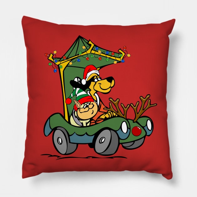 Hong Kong Phooey Xmas Car Edition Pillow by G. Patrick Colvin