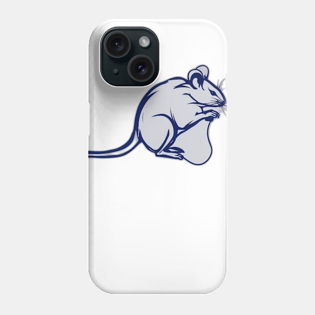 Mouse Royal Blue Shadow Silhouette Anime Style Collection No. 392 Phone Case by cornelliusy