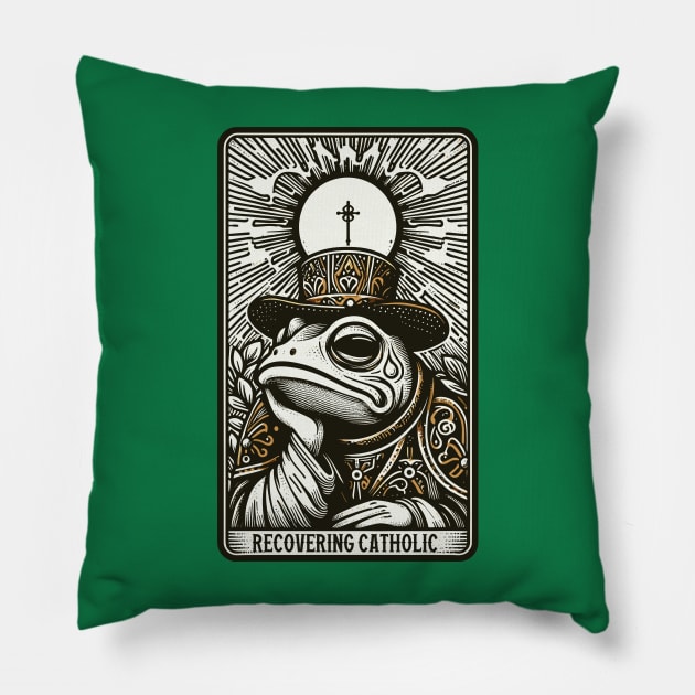 Recovering Catholic // Frog Pope Pillow by Trendsdk