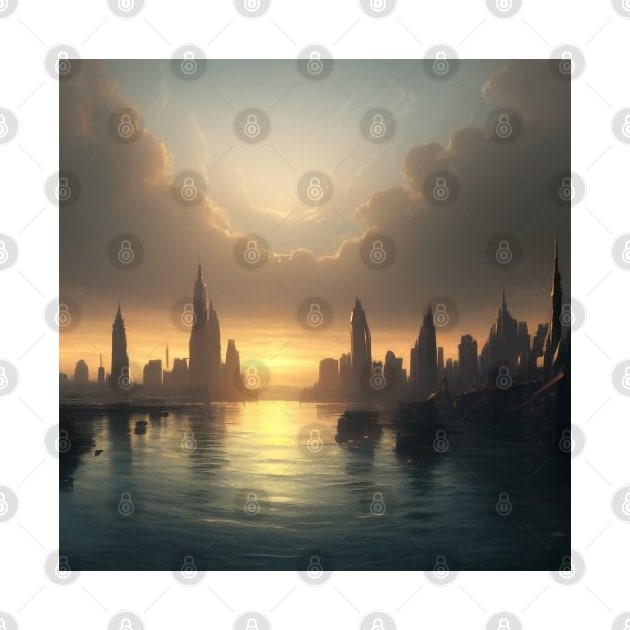 Coastal Sunset Metropolis by Paper Punch