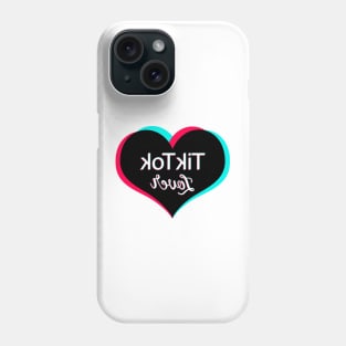 Tiktok lover Black. Text will appear flipped correctly on front camera Phone Case