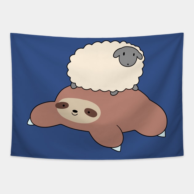 Sloth and Little Sheep Tapestry by saradaboru