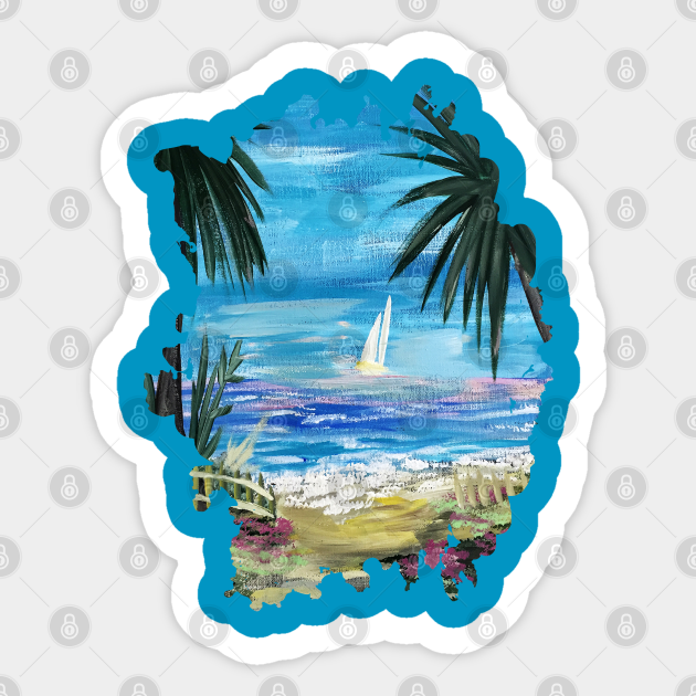 Caribbean Getaway - Ocean - Sticker