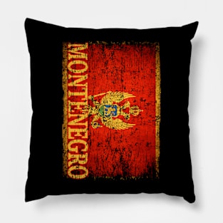 Montenegro Flag Gift Women Men Children Montenegro Retro Vintage Pillow