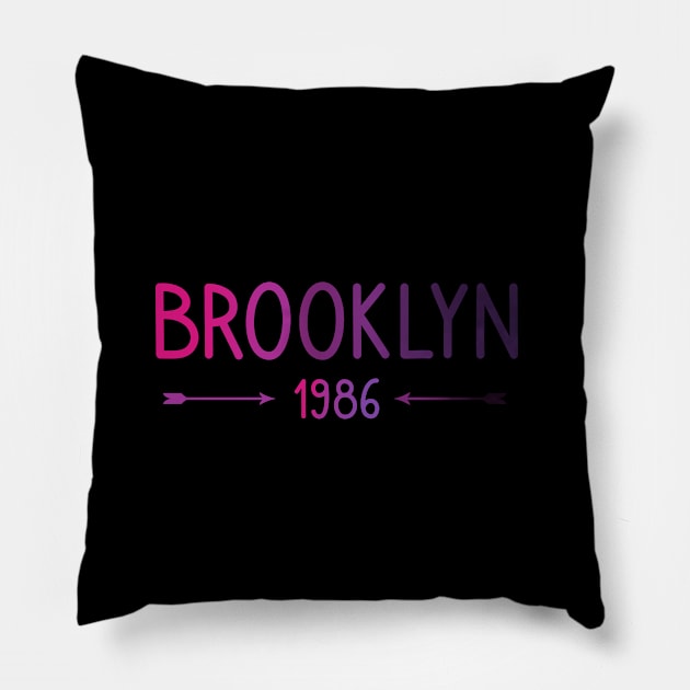 Brooklyn 1986 Pillow by cypryanus