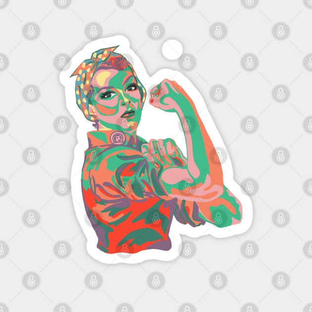 Rosie the Riveter in 40s Colors Magnet by Slightly Unhinged