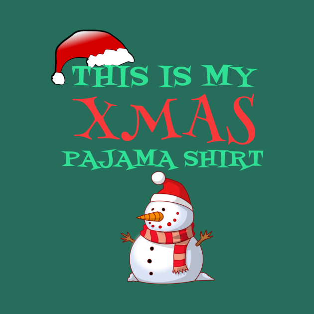 This Is My Xmas Pajama Shirt Funny Cartoon Snowman Gift by klimentina