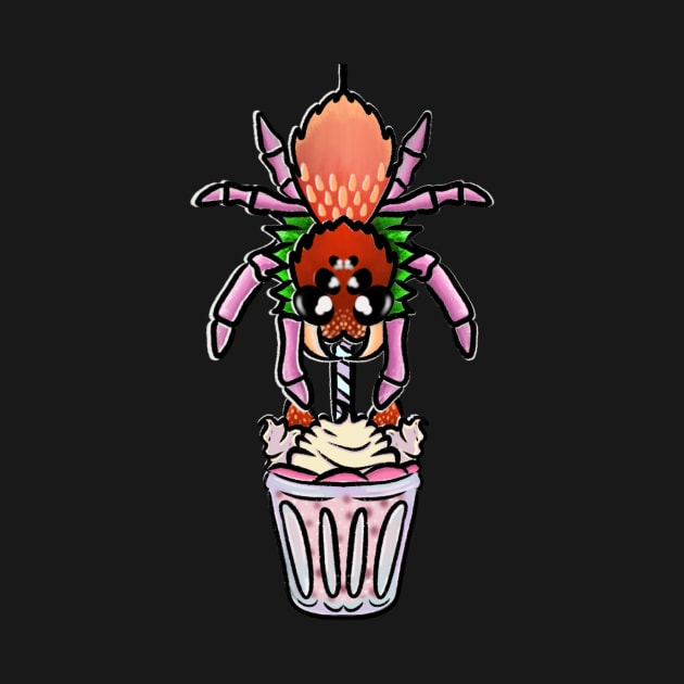 Strawberry Milkshake Spider by fernagonyart