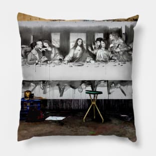 Detail study of the last supper after Da Vinci (in studio) Pillow