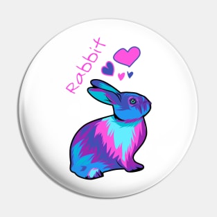 Colorful cute rabbit Pin