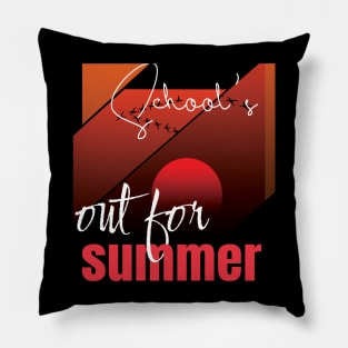 cute retro last day of school school's out for summer teacher Pillow