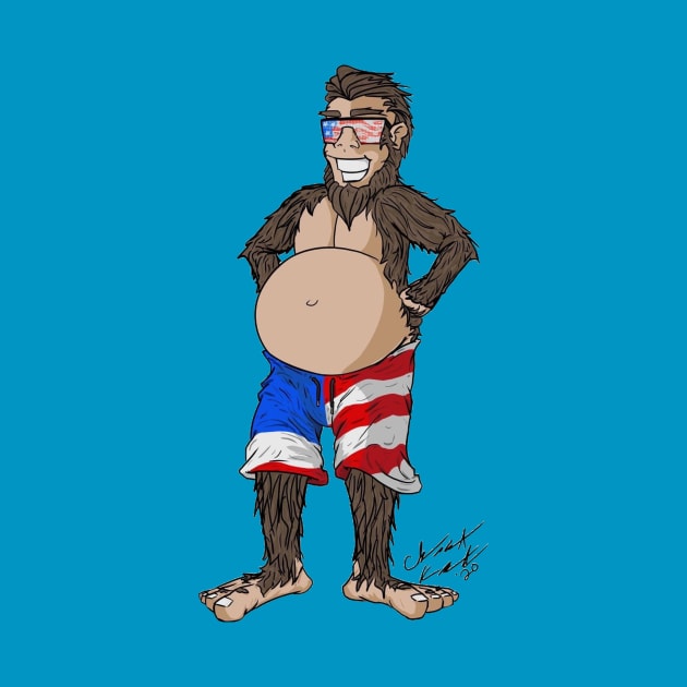 Patriotic Bigfoot by GhostWorks