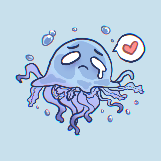 So Sad Jellyfish print by Evedashy