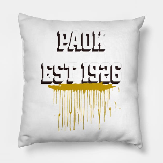 Paok Thessaloniki Since 1926 Gate 4 Pillow by KoumlisArt