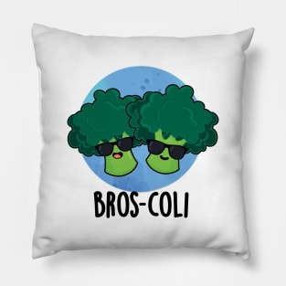 Bros-coli Cute Veggie Broccoli Pun Pillow