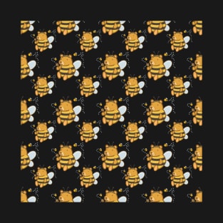 Maurice the Bear Bee Pattern T-Shirt