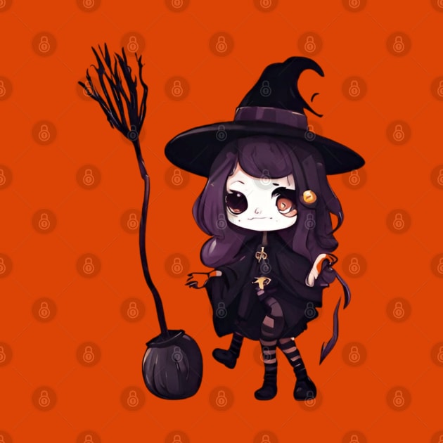 Witchcraft horror anime characters Chibi style +Halloween horror by Whisky1111