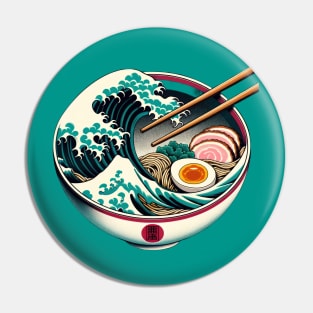 The Great Ramen Wave of Kanagawa Pin