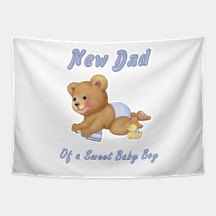 Crawling Teddy - New Dad of Boy Tapestry