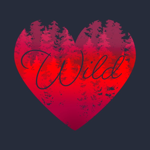 Wild Heart Design in Red and Pink by artfulfreddy