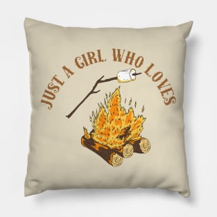 Just A Girl Who Loves Camping Campfires and Smores Pillow