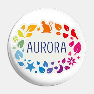 Aurora name with colorful leaves Pin