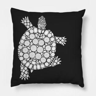 Gems Turtle Illustration, Nautical Animal Design Pillow